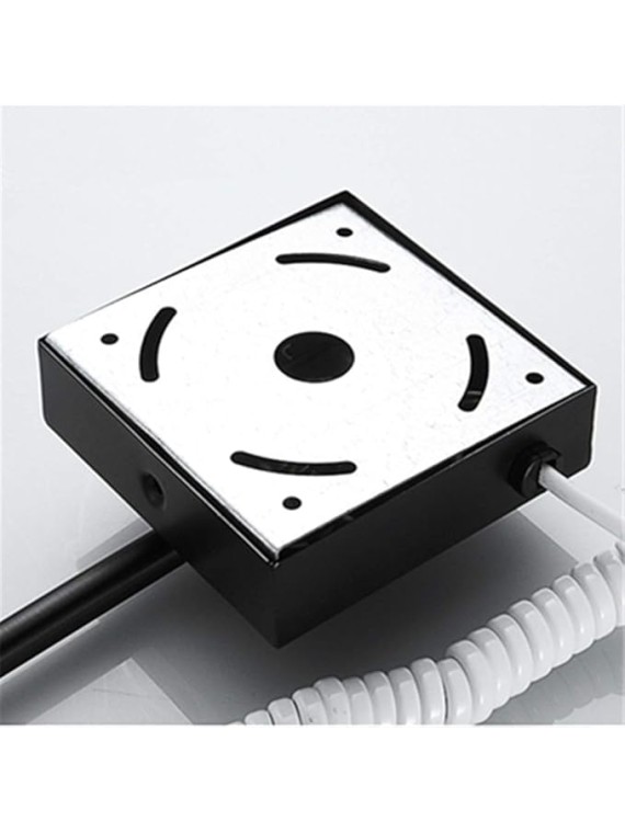 Wall Mounted Makeup Mirror Vanity Mirror LED Lighted with 3X Magnification Square Double-Sided Shaving Mirror 360° Free Rotation Extendable and Black Finished for Bathroom, Spa and Hotel